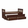 Lexicon Rowe Wood Twin Bed with 2 Drawer Trundle Bed in Dark Cherry