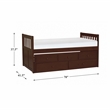 Lexicon Rowe Wood Twin Bed with 2 Drawer Trundle Bed in Dark Cherry