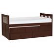 Lexicon Rowe Wood Twin Bed with 2 Drawer Trundle Bed in Dark Cherry