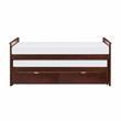 Lexicon Rowe Transitional Wood Twin/Twin Bed with Storage Boxes in Dark Cherry