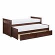 Lexicon Rowe Transitional Wood Twin/Twin Bed with Storage Boxes in Dark Cherry