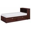 Lexicon Rowe Wood Twin Bookcase Bed with Storage Boxes in Dark Cherry