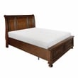 Lexicon Cumberland 2 Drawers Wood California King Sleigh Bed in Brown Cherry
