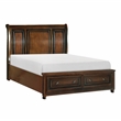 Lexicon Cumberland 2 Drawers Wood Eastern King Sleigh Bed in Brown Cherry