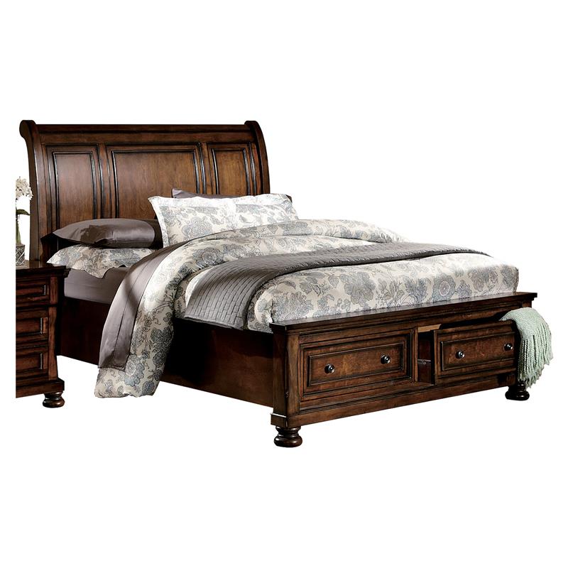Lexicon Cumberland 2 Drawers Wood Eastern King Sleigh Bed in Brown