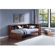 Lexicon Rowe 5-Shelf Transitional Wood Twin Bookcase Corner Bed in Dark Cherry