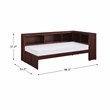 Lexicon Rowe 5-Shelf Transitional Wood Twin Bookcase Corner Bed in Dark Cherry