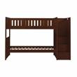 Lexicon Rowe Reversible Step Storage Wood Bunk Bed in Dark Cherry