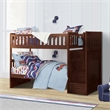 Lexicon Rowe Reversible Step Storage Wood Bunk Bed in Dark Cherry
