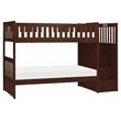 Lexicon Rowe Reversible Step Storage Wood Bunk Bed in Dark Cherry