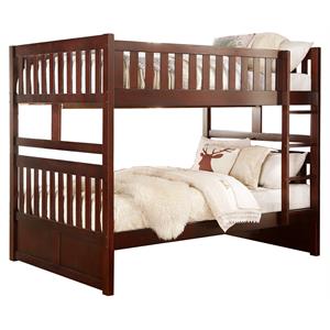 lexicon rowe 78 inches transitional wood bunk bed in dark cherry