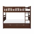 Lexicon Rowe Wood Twin over Twin Bunk Bed with Storage Boxes in Dark Cherry