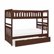Lexicon Rowe Wood Twin over Twin Bunk Bed with Storage Boxes in Dark Cherry