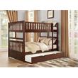 Lexicon Rowe Wood Full over Full Bunk Bed with Trundle Bed in Dark Cherry