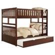 Lexicon Rowe Wood Full over Full Bunk Bed with Trundle Bed in Dark Cherry