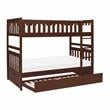 Lexicon Rowe Wood Twin over Twin Bunk Bed with Trundle Bed in Dark Cherry