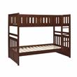 Lexicon Rowe Transitional Wood Twin over Twin Bunk Bed in Dark Cherry