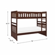 Lexicon Rowe Transitional Wood Twin over Twin Bunk Bed in Dark Cherry