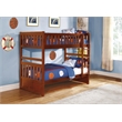 Lexicon Rowe Transitional Wood Twin over Twin Bunk Bed in Dark Cherry