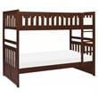 Lexicon Rowe Transitional Wood Twin over Twin Bunk Bed in Dark Cherry