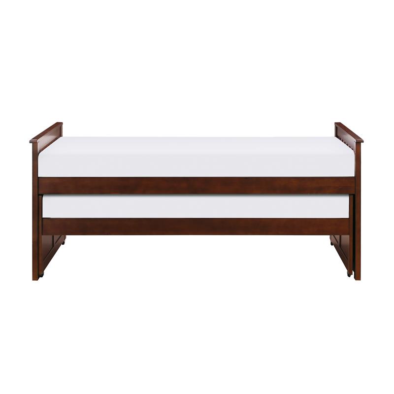 Lexicon Rowe Transitional Wood Twin/ Twin Bed in Dark Cherry