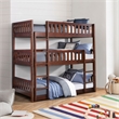 Lexicon Rowe Transitional Wood Triple Bunk Bed in Dark Cherry