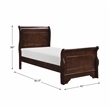 Lexicon Abbeville Traditional Wood Twin Sleigh Bed in Brown Cherry