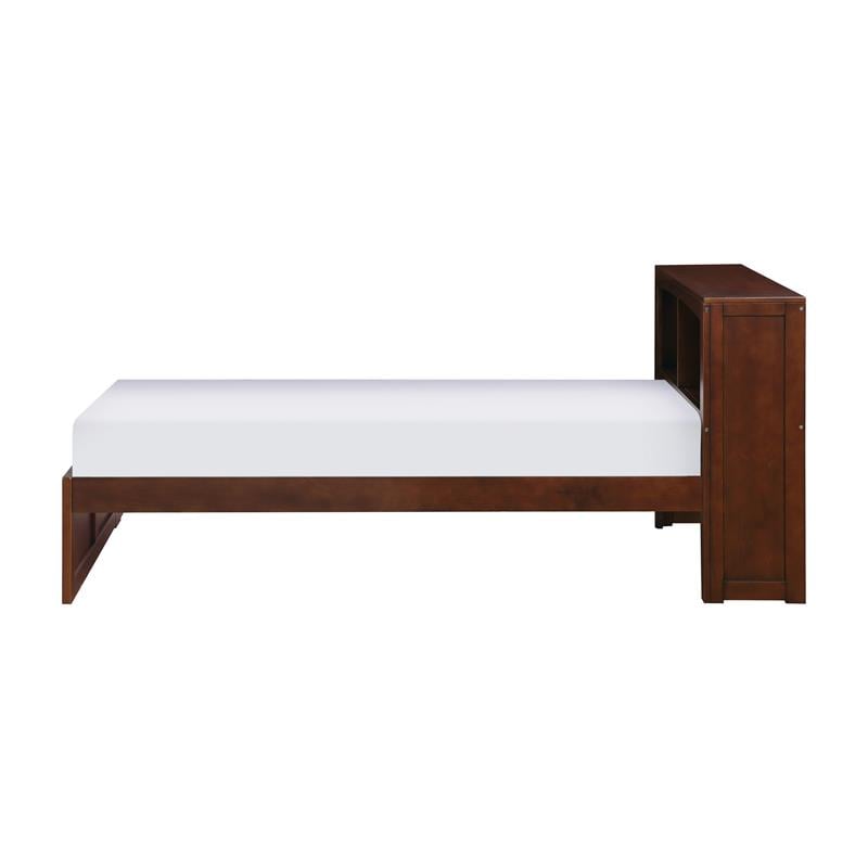 Lexicon Rowe Transitional Wood Twin Bookcase Bed in Dark Cherry