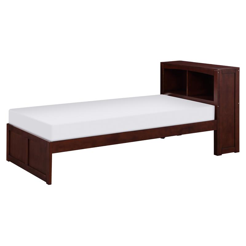 Lexicon Rowe Transitional Wood Twin Bookcase Bed in Dark Cherry