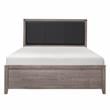 Lexicon Woodrow Contemporary Upholstery Headboard Wood Full Bed in Gray/Black