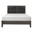 Lexicon Edina Contemporary Wood and Faux Leather Full Bed in Dark Gray/Black