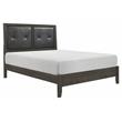 Lexicon Edina Contemporary Wood and Faux Leather Full Bed in Dark Gray/Black