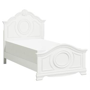 lexicon lucida traditional bead molding and shell motif wood bed in white