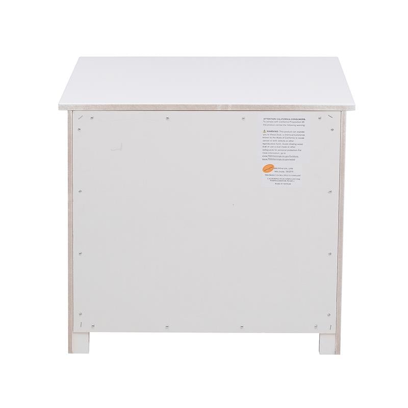 Lexicon Galen 1-Drawer Transitional Wood Nightstand in White