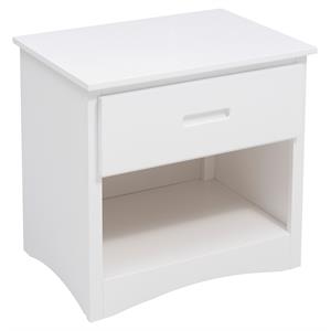 lexicon galen 1-drawer transitional wood nightstand in white