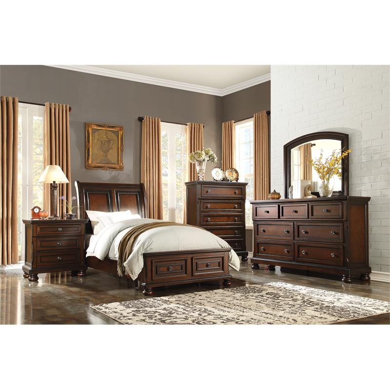 Lexicon Cumberland 3-Drawers Traditional Wood Nightstand in Brown Cherry