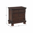 Lexicon Cumberland 3-Drawers Traditional Wood Nightstand in Brown Cherry
