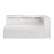 Lexicon Galen 5-Shelf Wood Twin Bookcase Corner Bed with Twin Trundle in White