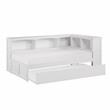 Lexicon Galen 5-Shelf Wood Twin Bookcase Corner Bed with Twin Trundle in White