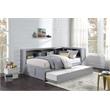 Lexicon Orion 5-Shelf Wood Twin Bookcase Corner Bed with Twin Trundle in Gray