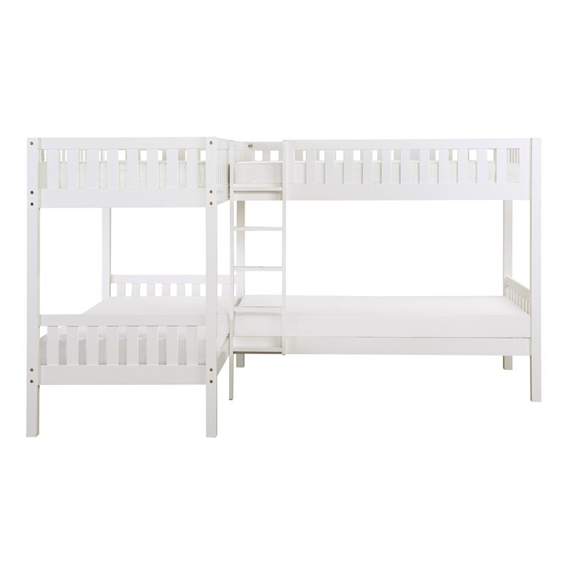 Lexicon Galen Transitional Wood Corner Twin Bunk Bed in White
