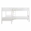 Lexicon Galen Transitional Wood Corner Twin Bunk Bed in White