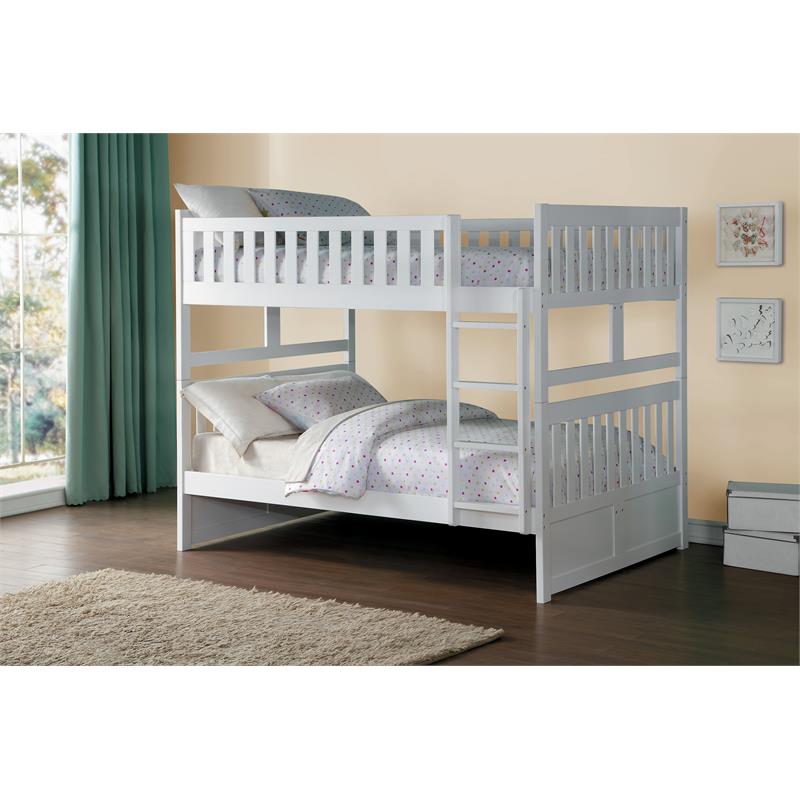 Lexicon Galen Transitional Wood Full over Full Bunk Bed in White