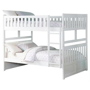 lexicon galen 78 inches transitional wood bunk bed in white