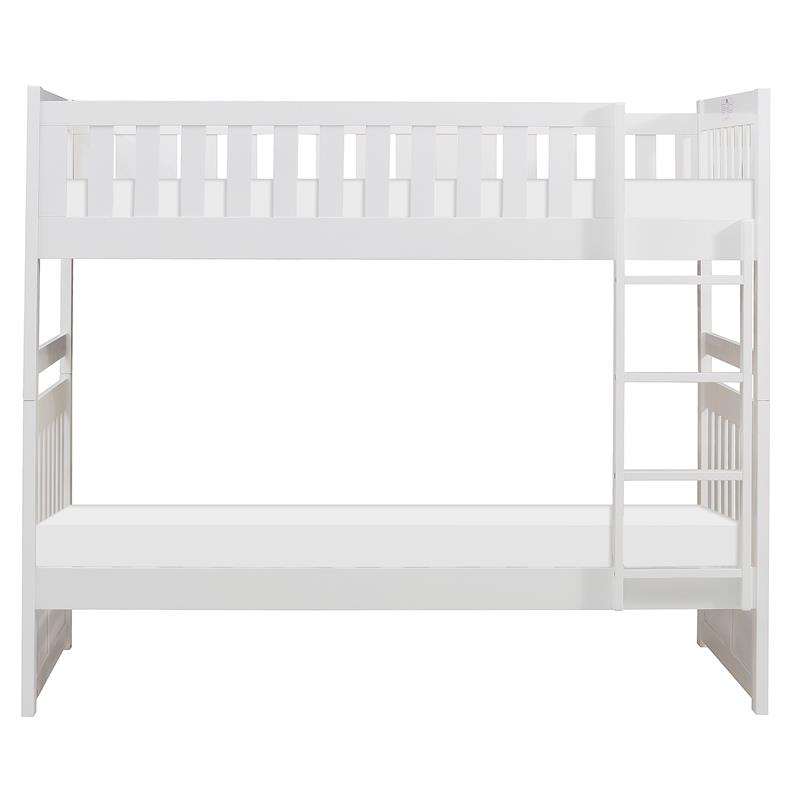 Lexicon Galen Transitional Wood Twin over Twin Bunk Bed in White