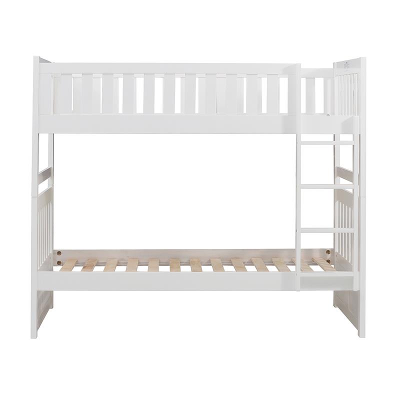 Lexicon Galen Transitional Wood Twin over Twin Bunk Bed in White