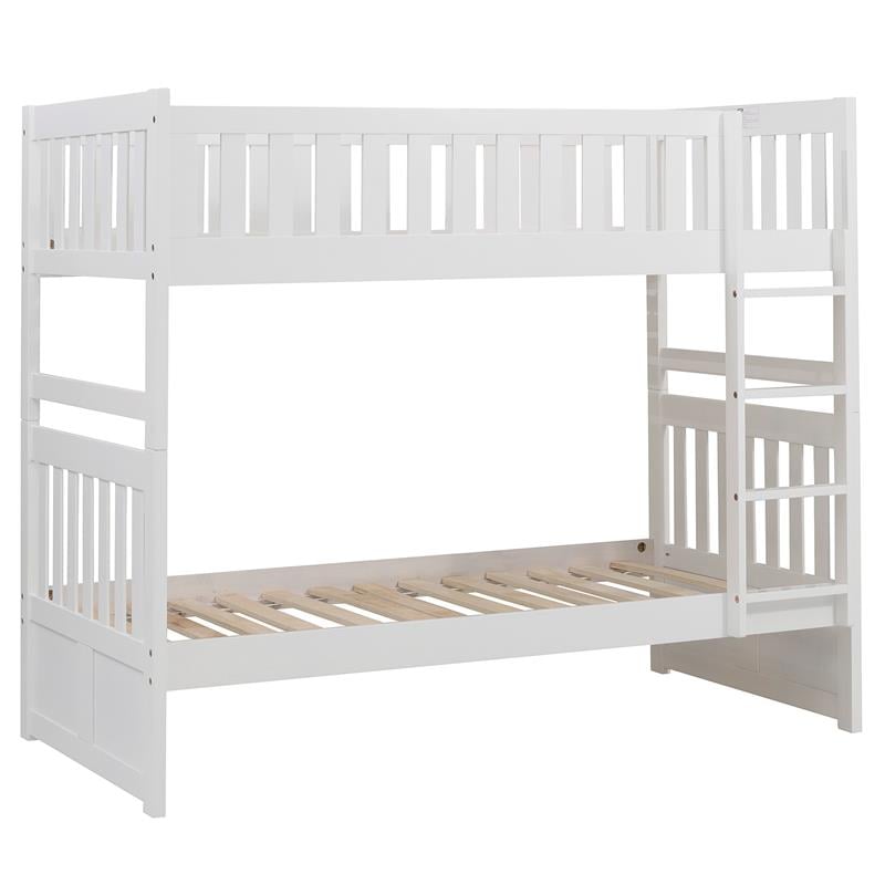 Lexicon Galen Transitional Wood Twin over Twin Bunk Bed in White