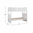 Lexicon Galen Transitional Wood Twin over Twin Bunk Bed in White