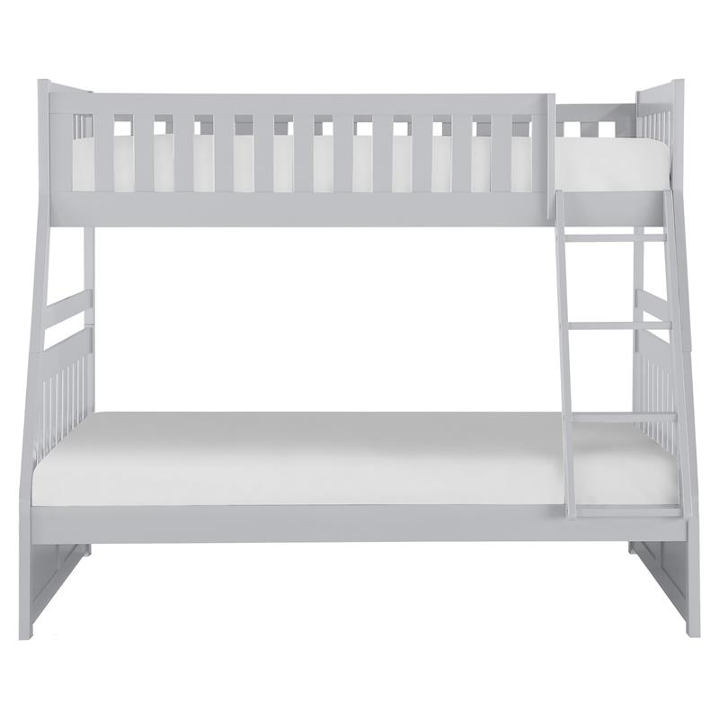 Lexicon Orion Transitional Wood Twin over Full Bunk Bed in Gray