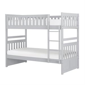 Lexicon Orion Transitional Wood Twin over Twin Bunk Bed in Gray